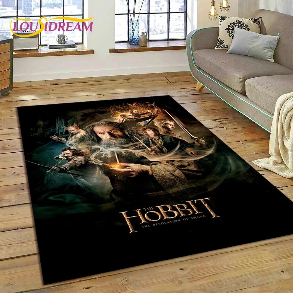 3D L-Lord of The Rings H-Hobbit Movie HD Rug Carpet for Living Room Bedroom Home Decor,Non-slip Decoration for Sofa Doormat Gift
