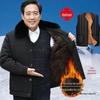 Men's Winter Coat for the Elderly: Thickened, Plus Velvet, Cotton Padded Jacket with Buttons for 70-80-Year-Olds