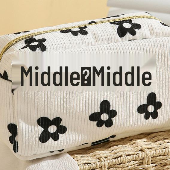Printed Pattern Women's Corduroy Octagonal Makeup Bag