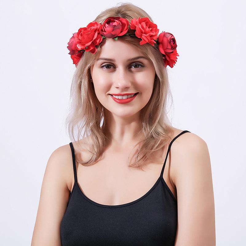 Flower Headband Head Garland Hair Band Crown Wreath Festival Boho Hippy Wedding
