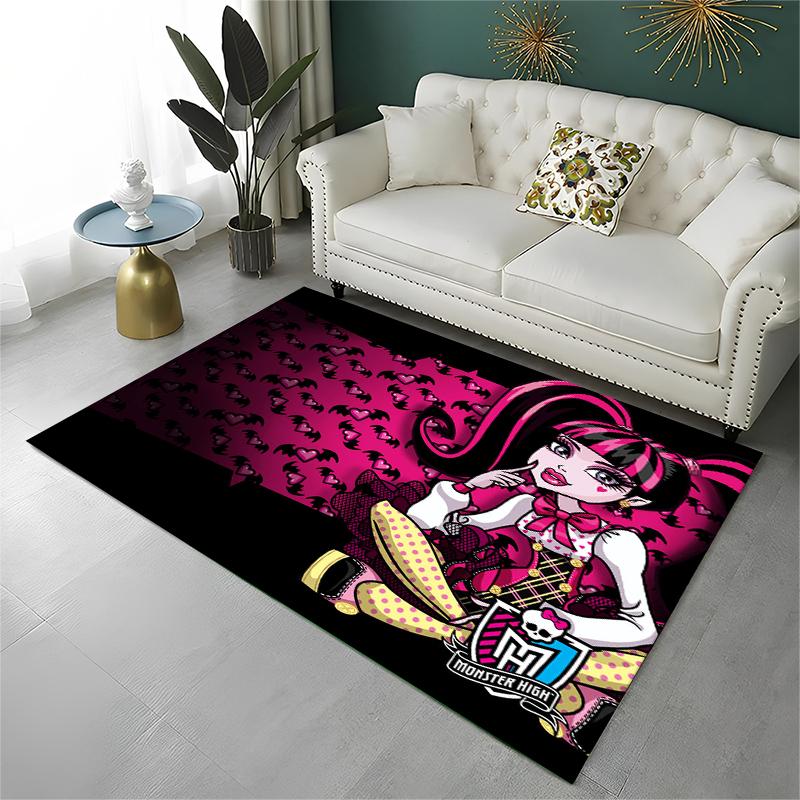 Cartoon Monster High Draculaura Vampire Non-Slip Area Rug for Living Room,Bedroom,Playroom,Soft Carpet Floor Mat Home Decor Rug