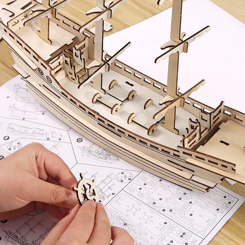 TaTanice Wooden 3D Sailboat Puzzle