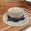 Straw Hat Women's French Vacation Salty Straw Woven Concave Top Top Hat Summer Sun Protection Visor Retro Versatile Casual Beach Hat