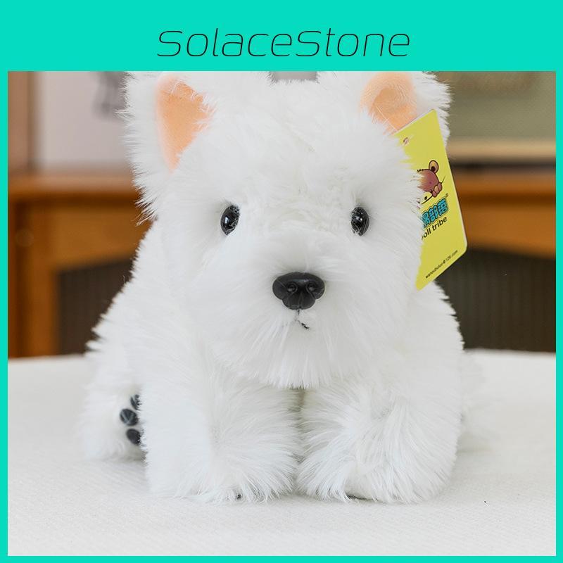 West Highland Dog Plush Toy Soft Short Pile Stuffed Animal White Pp Cotton Filling