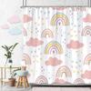 Beautiful Love Rainbow Shower Curtain Gift Idea Bohemian Printed Pattern Polyester Fabric Bath Curtain Bathroom Decor with Hooks