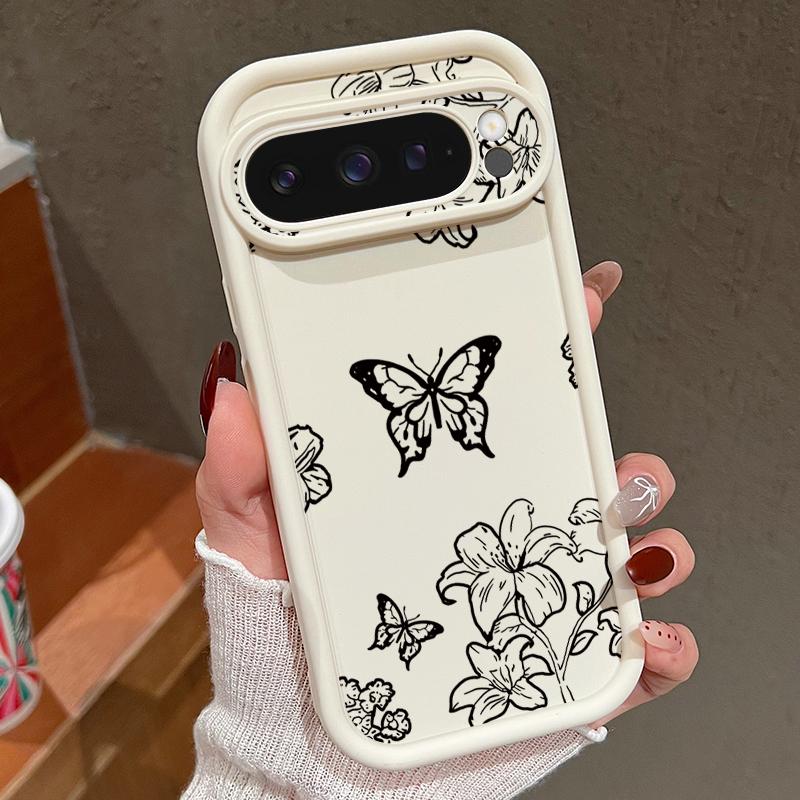 Butterflies Pattern Case For Google Pixel 10 9 Pro XL 9A 8A 7A 8 7 Pro Shockproof Soft Silicone Phone Cover For Pixel 9 8 7 Pro