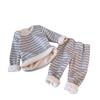 Autumn Winter Kids Pajamas Baby Boys Girls Striped Thicken High Waist Warm Clothing Sets Toddler Pajamas Sleepwear