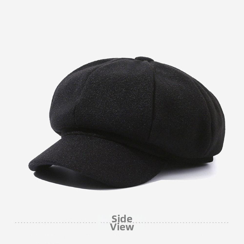 Solid Color Baker Cap Adjustable Strap Octagonal Cap Classic Painter Cap  Autumn Winter