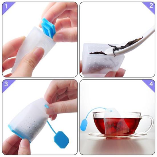 2 ks Silikonová sítka na čaj Tvar čajového sáčku Sítka na sypaný čaj pro Domov Kancelář Kuchyň