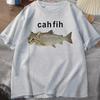 Qui comprend ! Ce Chat a un Corps de Poisson, Mode Fun et Drôle à Manches Courtes, T-shirt en Coton Doux d'Été pour Enfants et Adultes