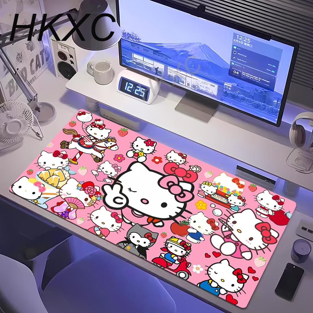 Office Creative Kawaii Hello Kitty Printed Mouse Pad Girls Extra Large Non-Slip Pads Computer Key Mat Cartoon Desk Writing Mats