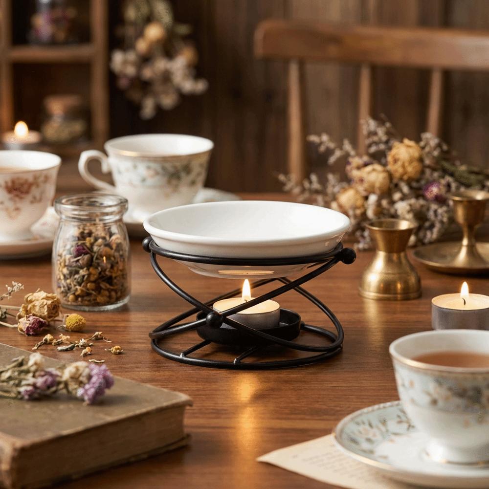 Minimalistischer ätherischer Öl-Brenner Eisen Aromatherapie Kerzenhalter Meditationsraum