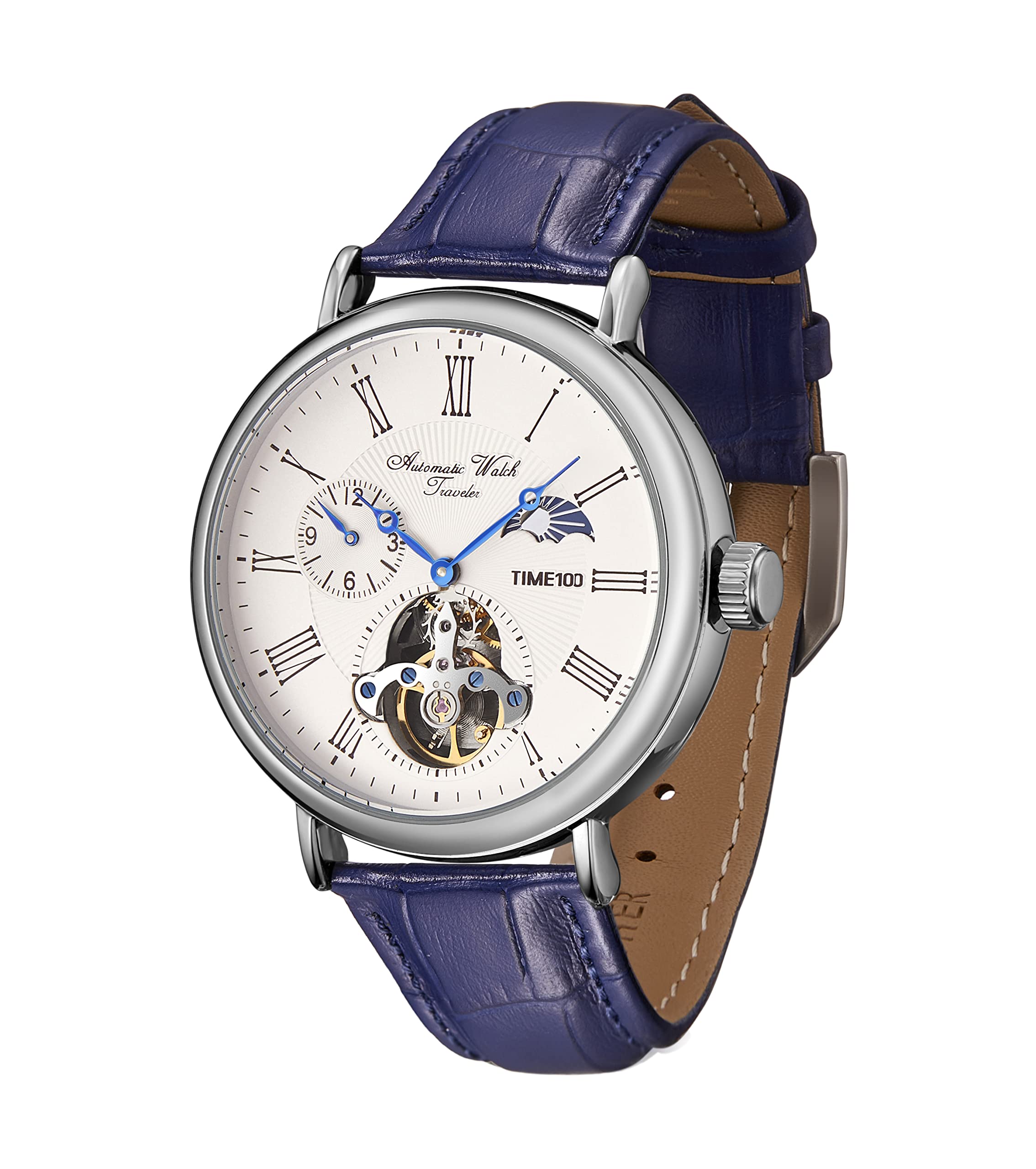 

Автоматические часы Time100 с датой и днем недели, офисные, мужские, многофункциональный дисплей, для рабочего, для взрослого, циферблат, стиль, [Б/У]