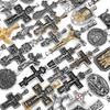 Edelstahl Jesus Kreuz Anhänger Wikinger Halskette Herren Schild Drachentöter Amulett Anhänger Nikolaus Jugend Schmuck