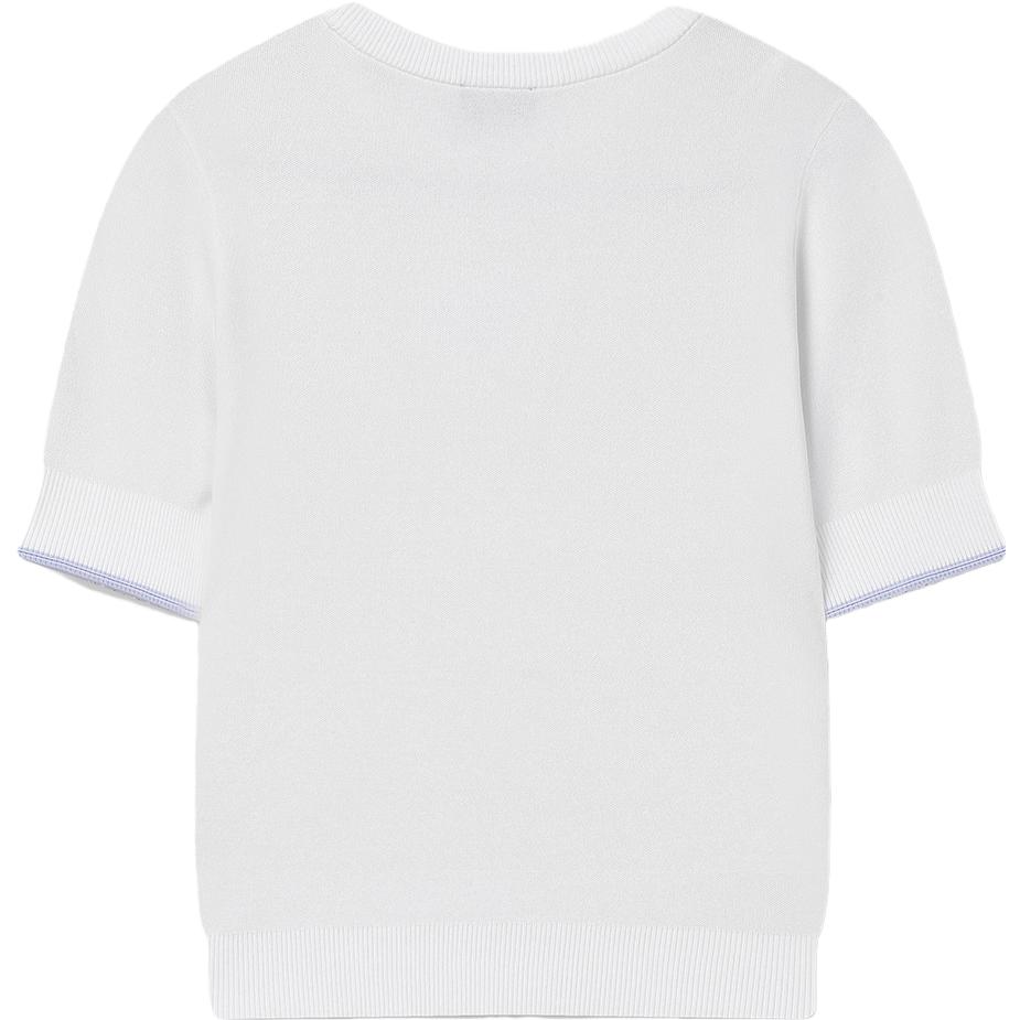 FILA Letter Print Round Neck Pullover Casual Embroidered Short Sleeve T-Shirt Women T-Shirts Cloud-White F11W338404F-WT