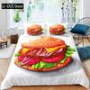 Hamburger Duvet Cover Set Meat Cheese Comforter Cover Fast Food Theme Bedding Set Cartoon Hamburg Pattern Quilt Cover For Kids