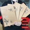 18K Kraft Paper Exercise Book for Students - Large Notebook with Plum Orchid Bamboo Chrysanthemum Designs