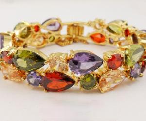 Fashion Colorful Zircon Bracelet Series for Women, Micro Paved Zircon Luxury Jewelry