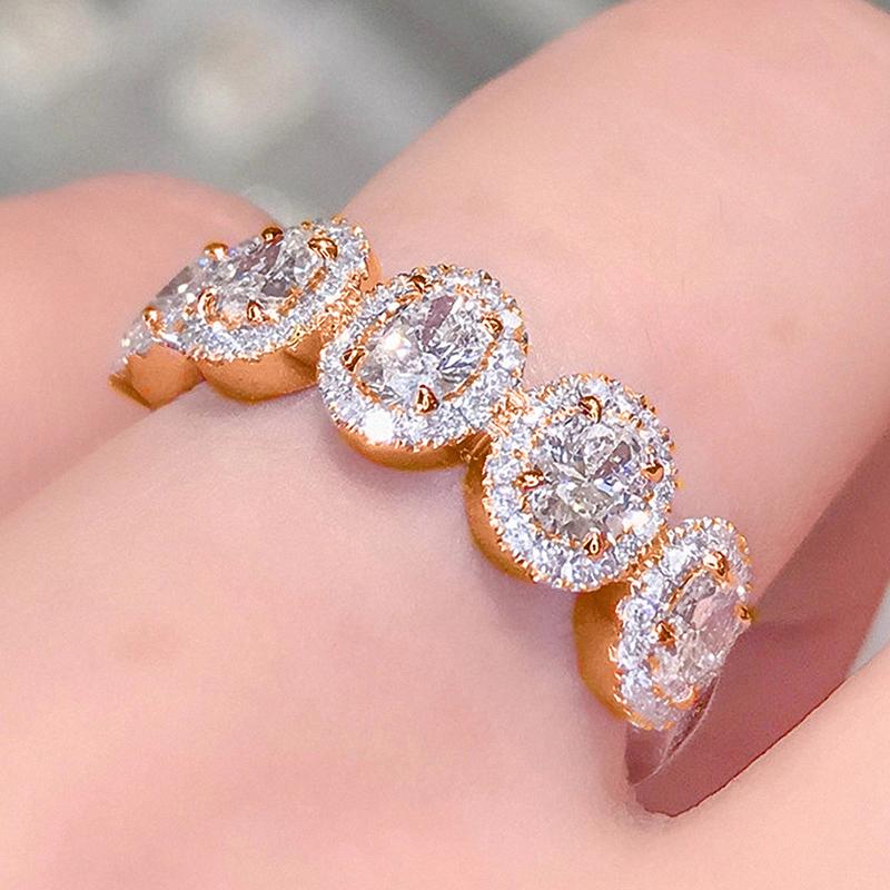 

Huitan Изысканное кольцо с овальным кубическим цирконием, женское кольцо для помолвки, свадебные аксессуары, роскошное женское украшение серебряного цвета 7