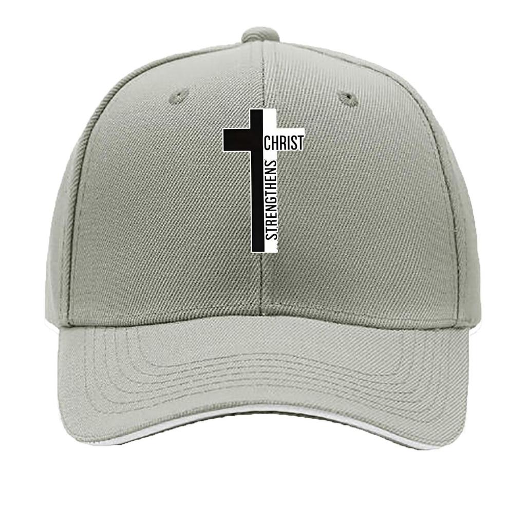 Unisexs Stylish Adjustable Baseball Cap with Cross Letter Print Breathable for Outdoor Activitie Sandwich Baseball Cap
