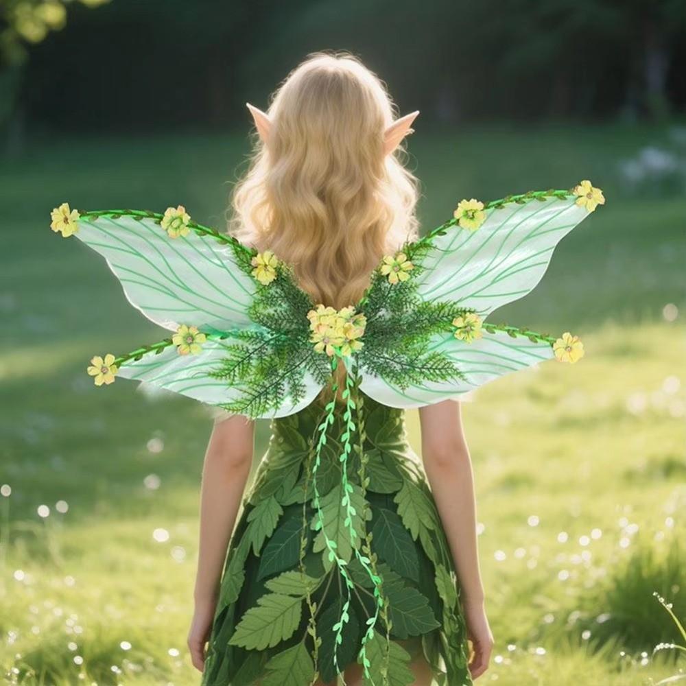 Fantasy Flowers Fairy Wing Vines Adult Size Fancy Dress Leaves Angel Wings Cosplay Costume