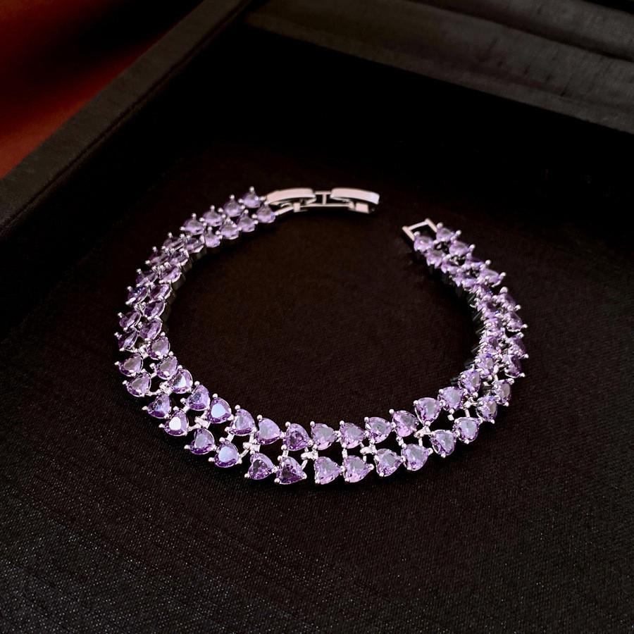 Heart Shaped Double Layer Zircon Crystal Bracelet For Women With Elegant Design And Gift Use