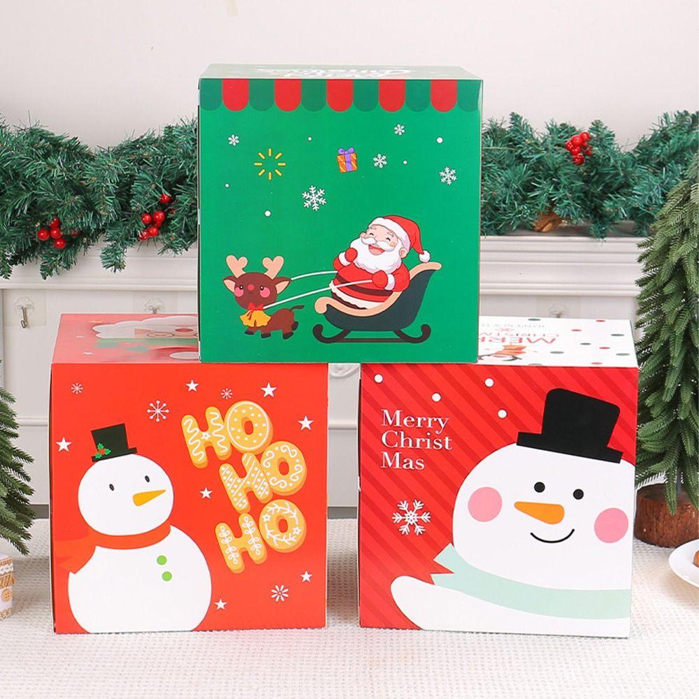 Cartoon Xmas Candy Gift Box Cute Merry Christmas Decorations Christmas Paper Gift Box  Party Favors