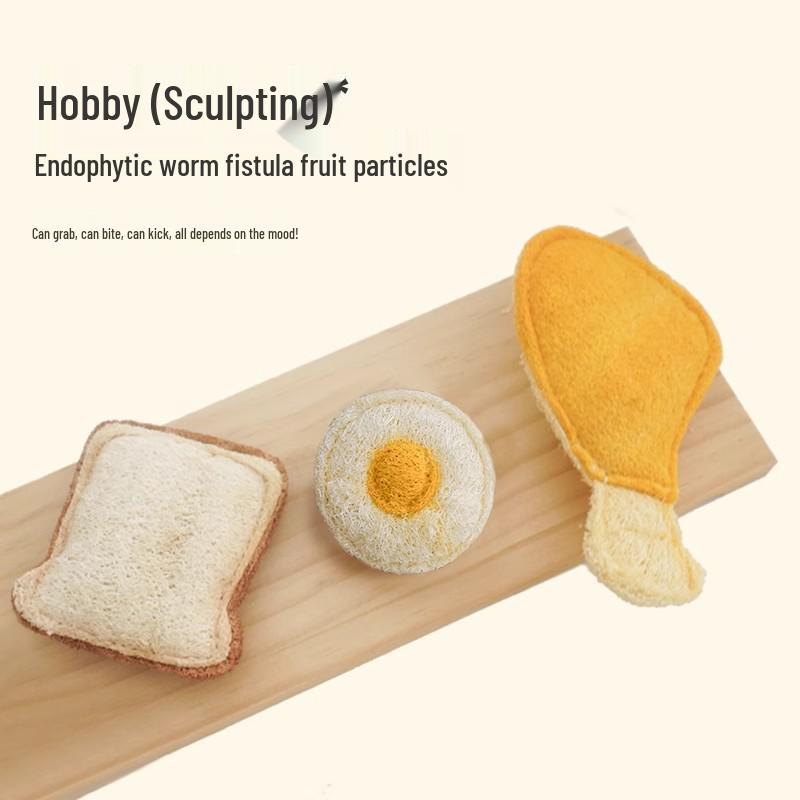 Loofah Cat Toy: Self-Entertaining, Chewing, Teething, and Teeth-Cleaning Stick for Kittens