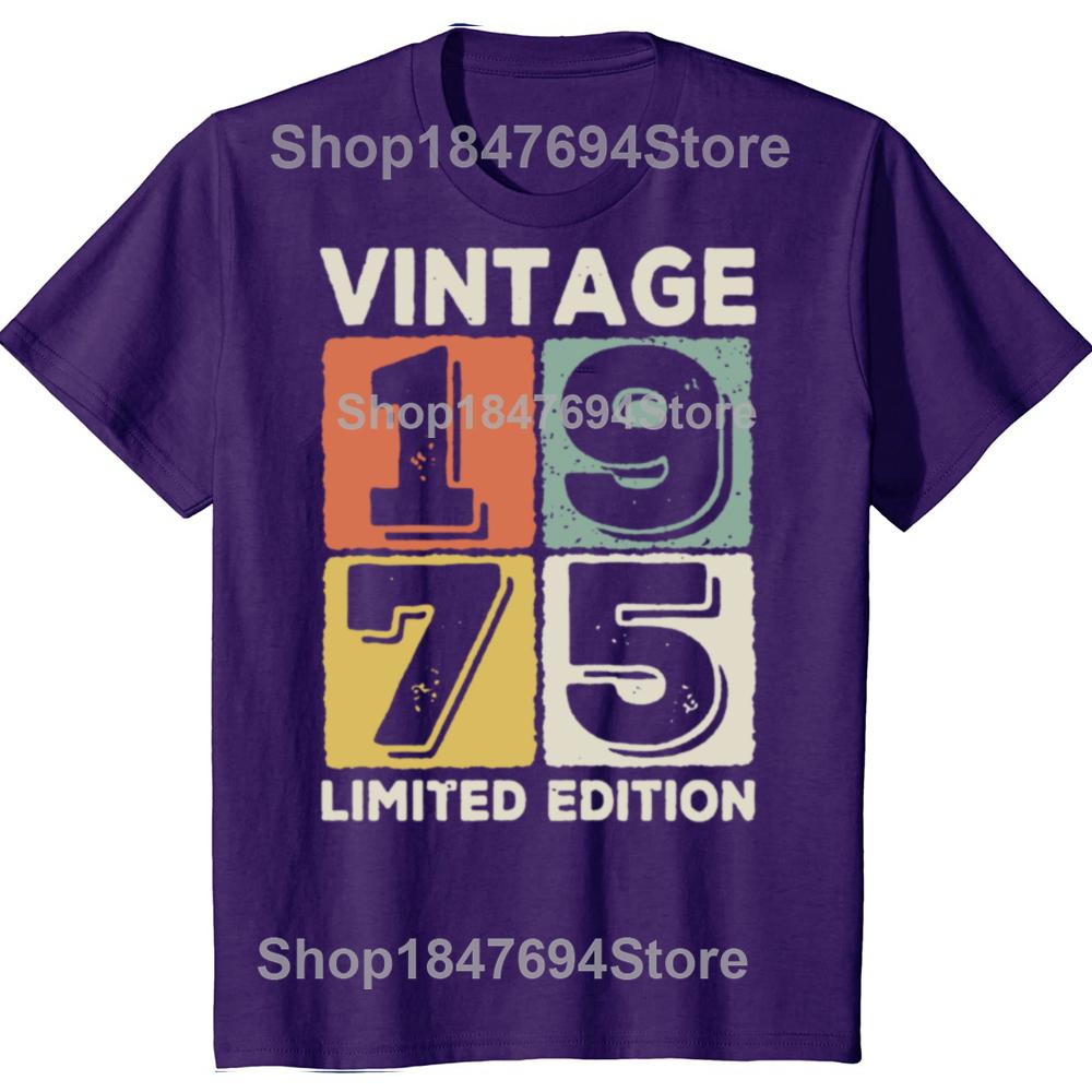 Vintage 1975 Limited Edition Men T Shirts Retro Classic Art Print Tees Short Sleeve O Neck Harajuku Streetwear Birthday Gifts