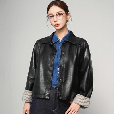 Spring & Autumn 2025 Women's Lambskin Leather Jacket, Small Size, Slimming, Short, Trendy