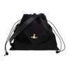 Harlequin Metal Logo Drawstring Design Shoulder Bag Women Shoulder Bag Black 4803001QWW01F4N401