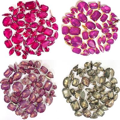Tree Lipoprotein Mocha Hand Sewing Drill Mixed Shaped Claw Drill with Holes DIY Clothing Accessories Jewelry Accessories Rhinestone Sew On Beads