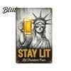 Decorative Metal Plaque The Freedom's Day Off Vintage Signs Retro Statue of Freedom Coffee Beer Detailed Design Humor Sign Distressed Patriotic