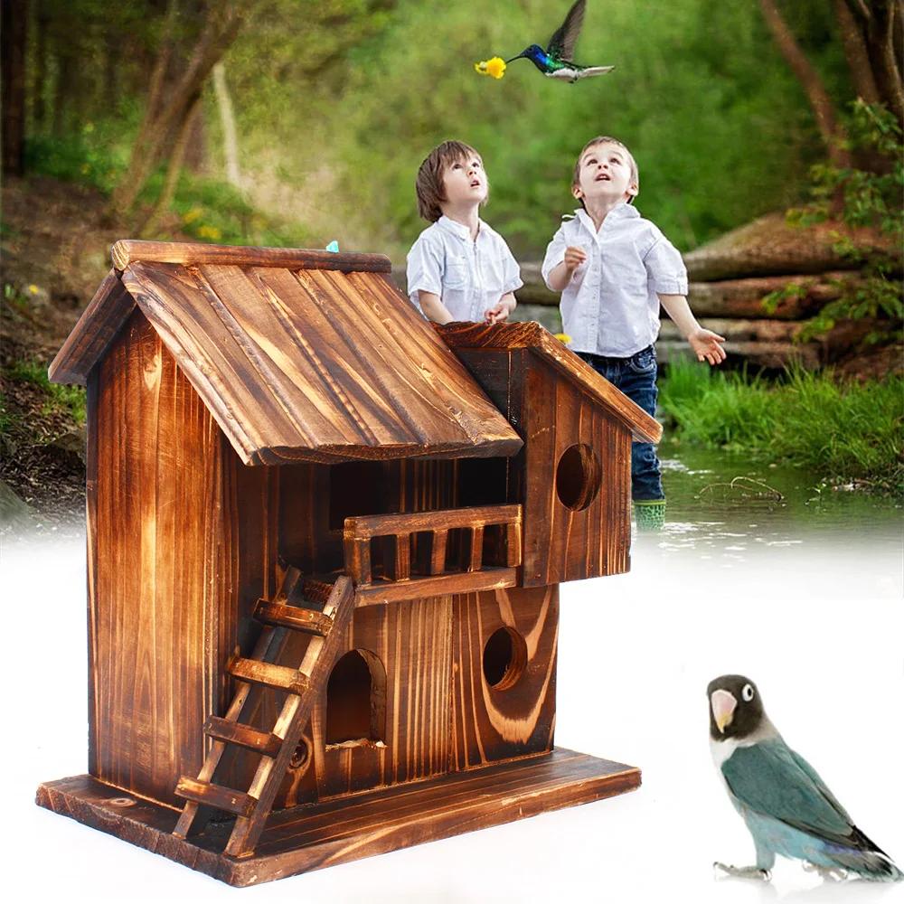 Holz Eichhörnchenhaus Nistkasten, Sicher für Vögel und Wildtiere, Holz Nestschutz