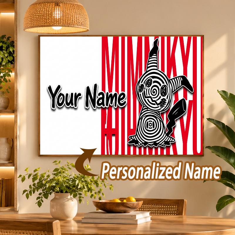 Mimikyu Custom Name Diamond Painting Personalized 5D Full Drill DIY Diamond Art Home Decor