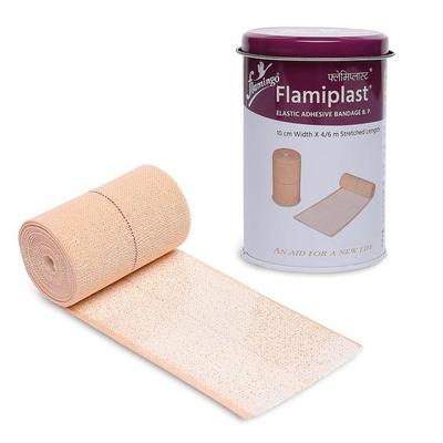 Flamiplast (Elastik Yapışkanlı Bandaj B. P.) Destek, Sıkıştırma | 4/6 mt'ye kadar gergin uzunluk | 10 cm