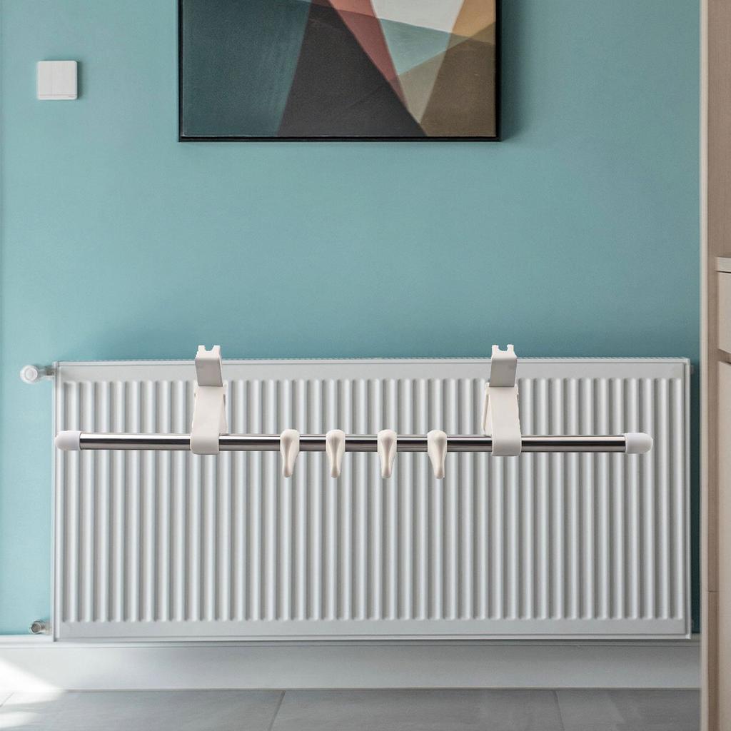 Radiator Clothes Drying Rack for Air Drying Towels and Shoes Space Saving Design with Hooks for Home Organization