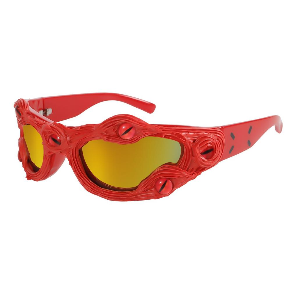 Personality avant-garde pioneer sunglasses men, dark American handmade venom party styling glasses trendy sunglasses women
