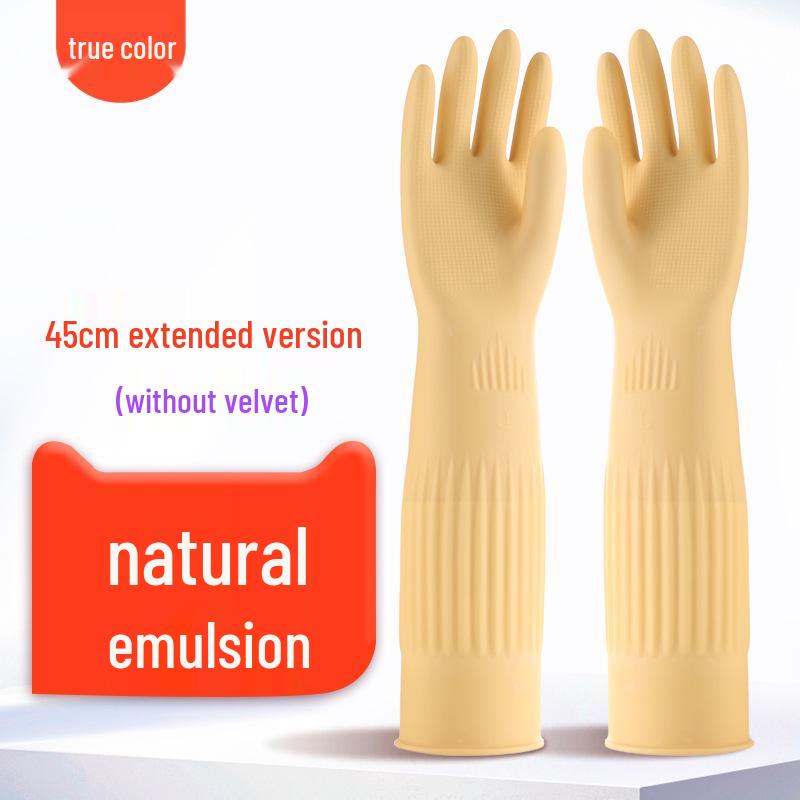 Waterproof Flocked Latex Gloves for Dishwashing & Household Chores