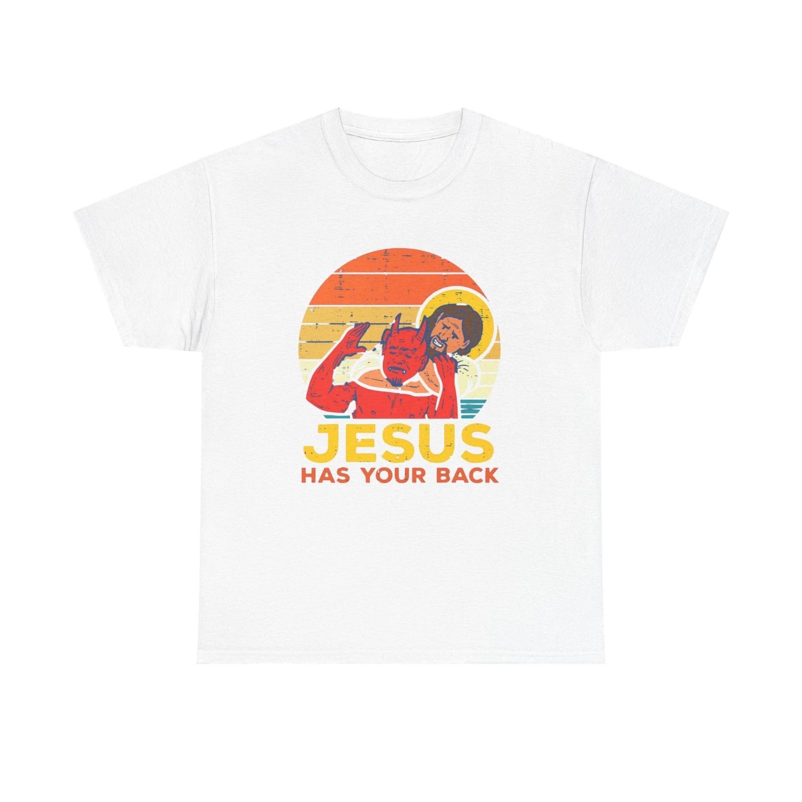 Men s and Women s T-shirts Jesus Has Your Back Graphic L