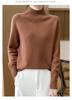 Women's Pure Wool Half-High Collar Loose Knit Sweater - Thickened Autumn/Winter Base Layer Pullover