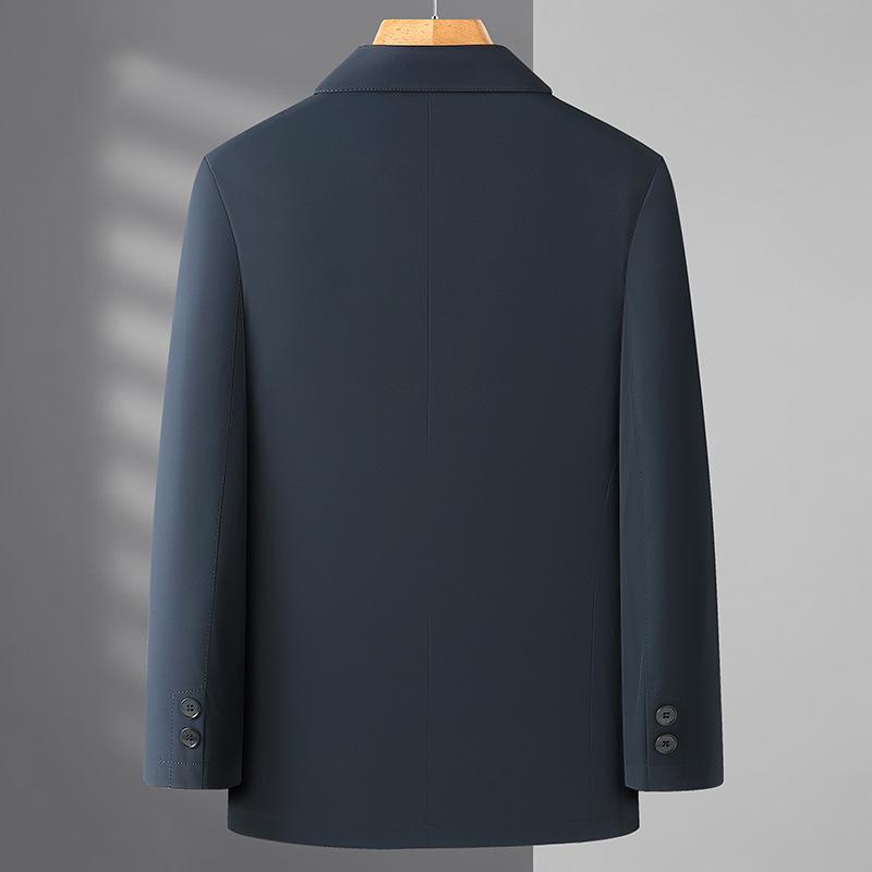 2026 Spring/Autumn Men's Plus Size Business Casual Lapel Jacket - Middle-aged Windbreaker Coat