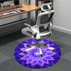 1pc Purple Lotus Chair Carpet for Office, Round Non-Slip Durable Large Size Office Carpet, Suitable for Office, Beautiful Decoration