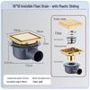 15x15 Odor-Proof Invisible Floor Drain, 304 Stainless Steel, Concealed for Bathroom or Shower Room