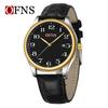 OFNS Couple's Wristwatch - Waterproof, Luminous, Quartz Watch with Steel or Leather Strap, Calendar Feature, for Casual or Business.