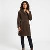 Designer Brauner Damen Handgemachter Stilvoller Trenchcoat Echtes Lammleder Passform