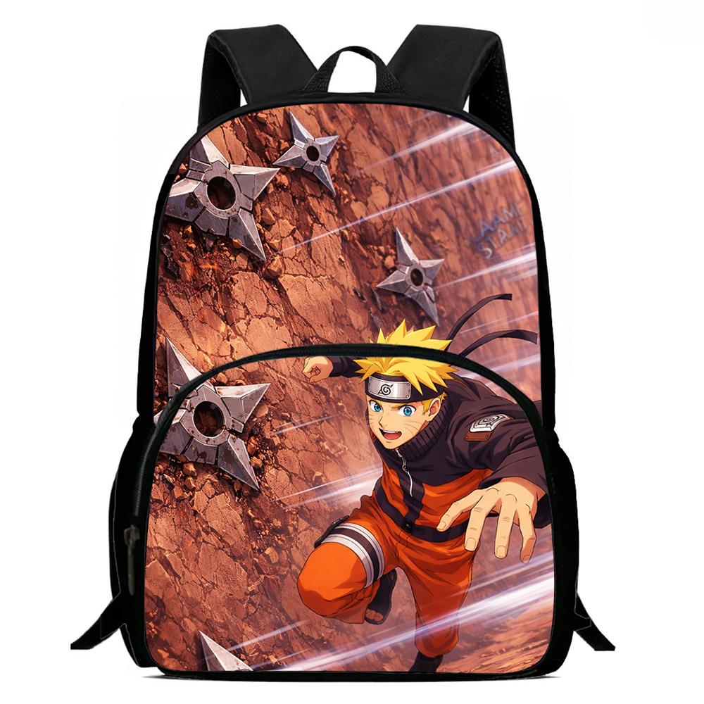 NARUTO Cartoon Anime Kids Backpack,With Adjustable Shoulder Strap & Front Pocket,Lightweight & Durable,for Boys & Girls Age 5-10