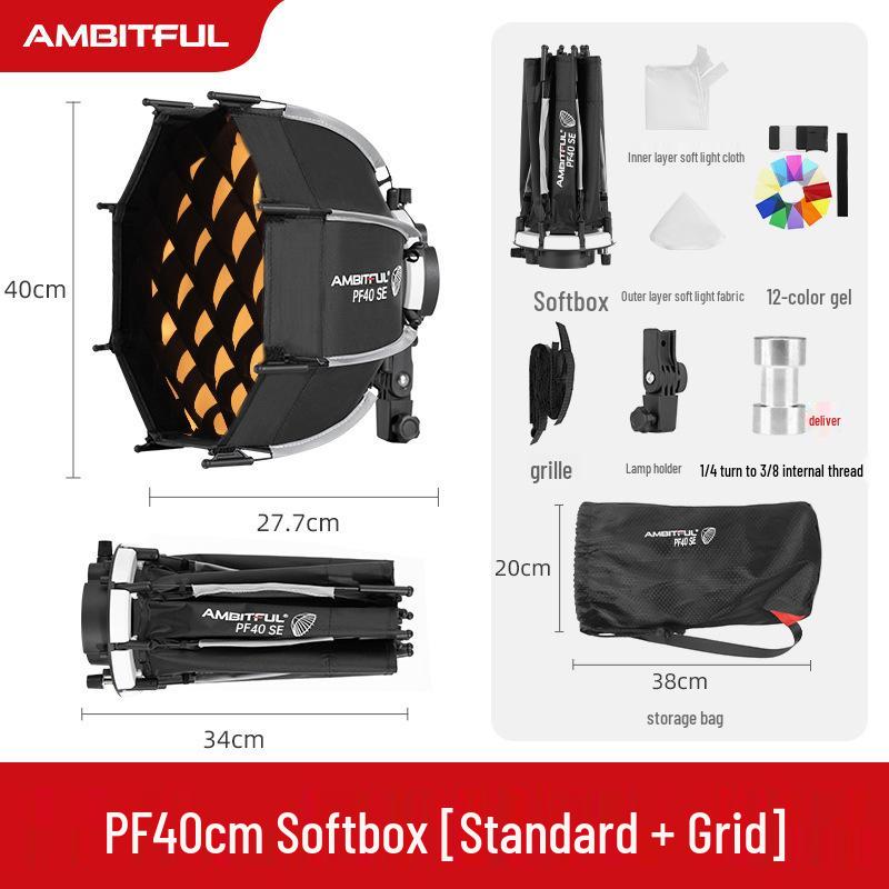 Ambitful Zhijie Quick-Install Octagonal Mini Softbox for Godox TT520II V1 Flash