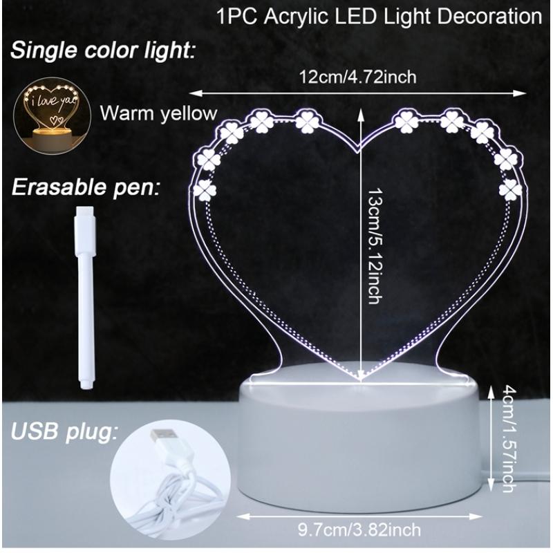 

Доска для заметок, креативный USB светодиодный ночник, подарок на день Святого Валентина, декор, ночники, подарок на день рождения для подруги, свадебный декор, ночник warm light-1