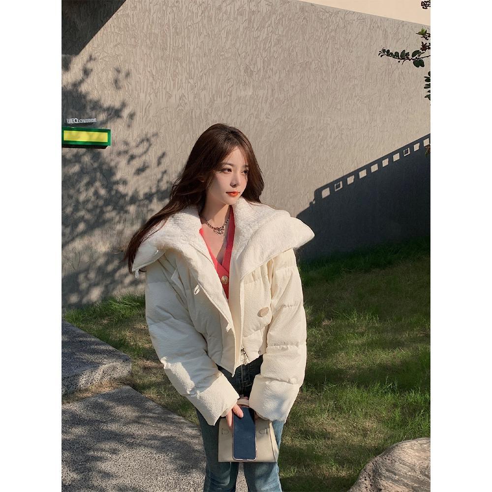 Thickened Cotton-padded Jacket Short Loose Down Cotton-padded Jacket Women's Winter Bread Jacket Large Lapel Cotton-padded Jacket